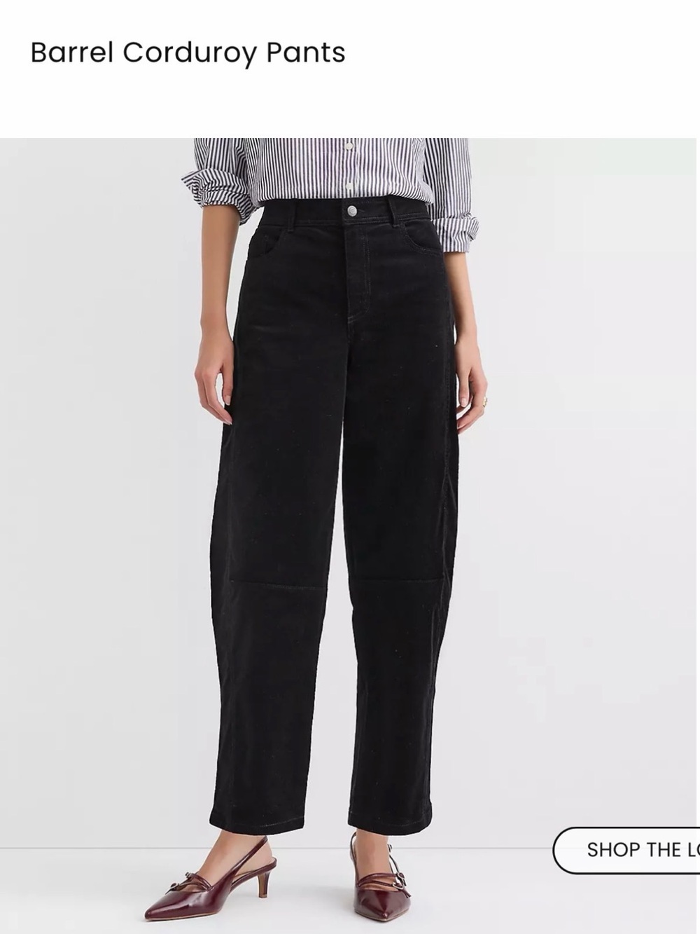 LOFT Barrel High Rise Corduroy Pants